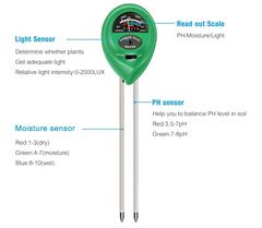 3 in 1 Soil Moisture/Light/pH Gardening Test Tool